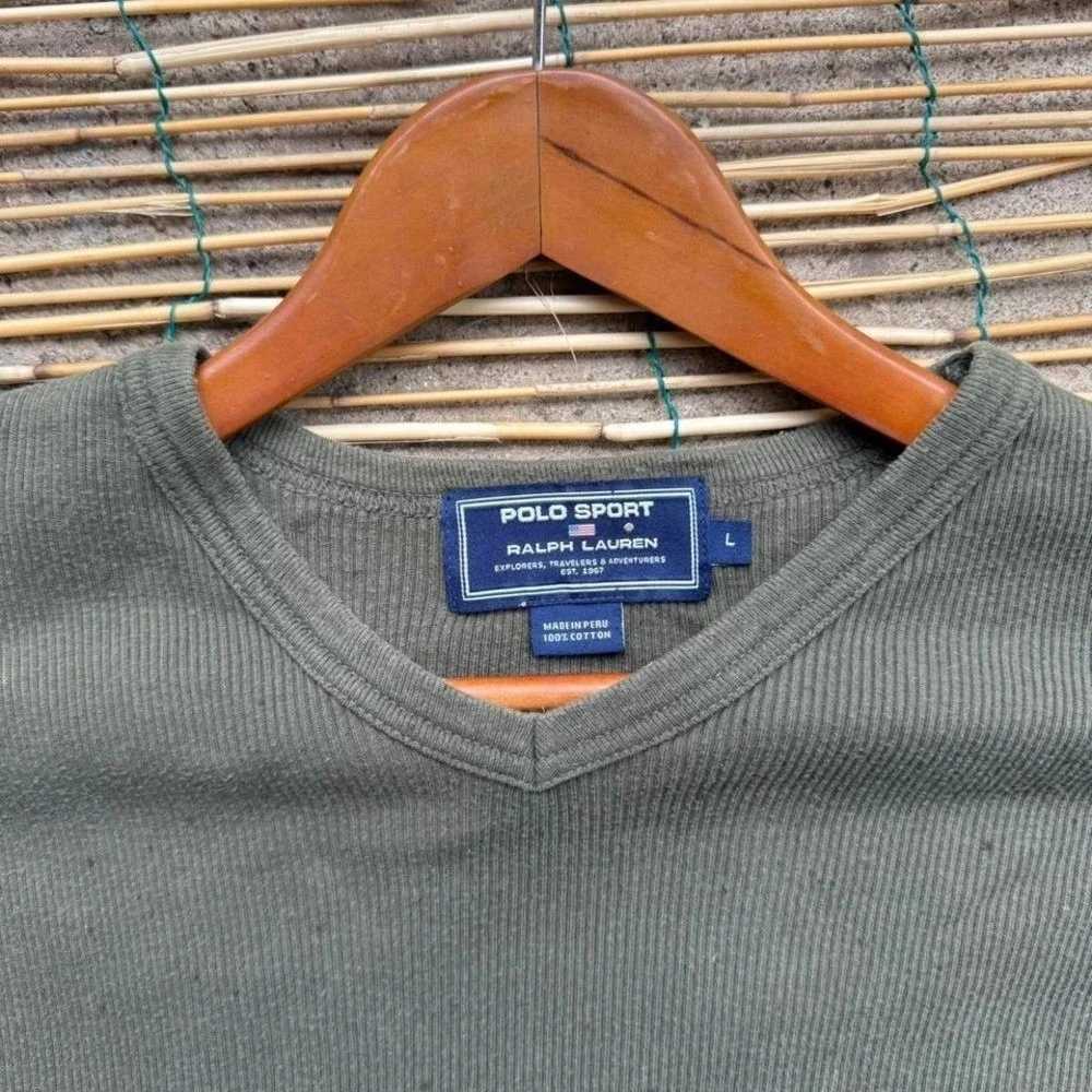 Polo Sport Ralph Lauren‎ Olive Short Sleeve Shirt Size Large Cotton